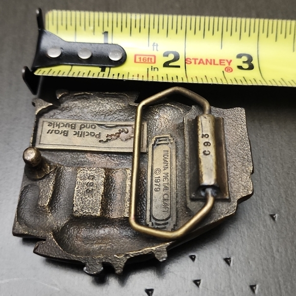 Vtg San Francisco Cable Car Trolly Belt Buckle Indiana Metal Craft 1979 - Picture 7 of 7